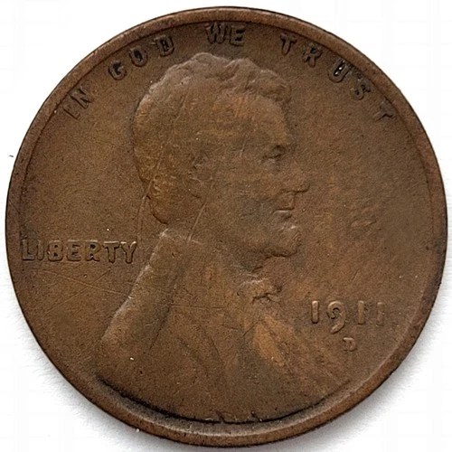 1911-D Lincoln Wheat Penny Cent 1c Fine VG++ * Original Surfaces* 1911D #2