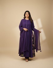 Designer Party Wear Kurti Pant Dupatta Set Indian Women Ethnic Flared Kurta Set