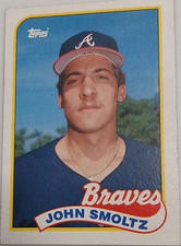Topps 1989 John Smoltz #382 Atlanta Braves Rookie Baseball Trading Card Base Set