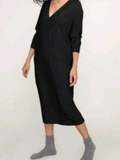 Hatch Black The Visitor V Neck Long Sleeve Maternity Midi Dress One Size Comfort