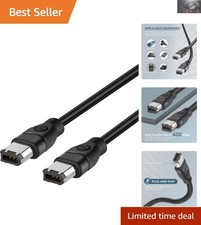 6 Feet FireWire 400 6-Pin to 6-Pin Cable - High Speed 400Mbps IEEE 1394