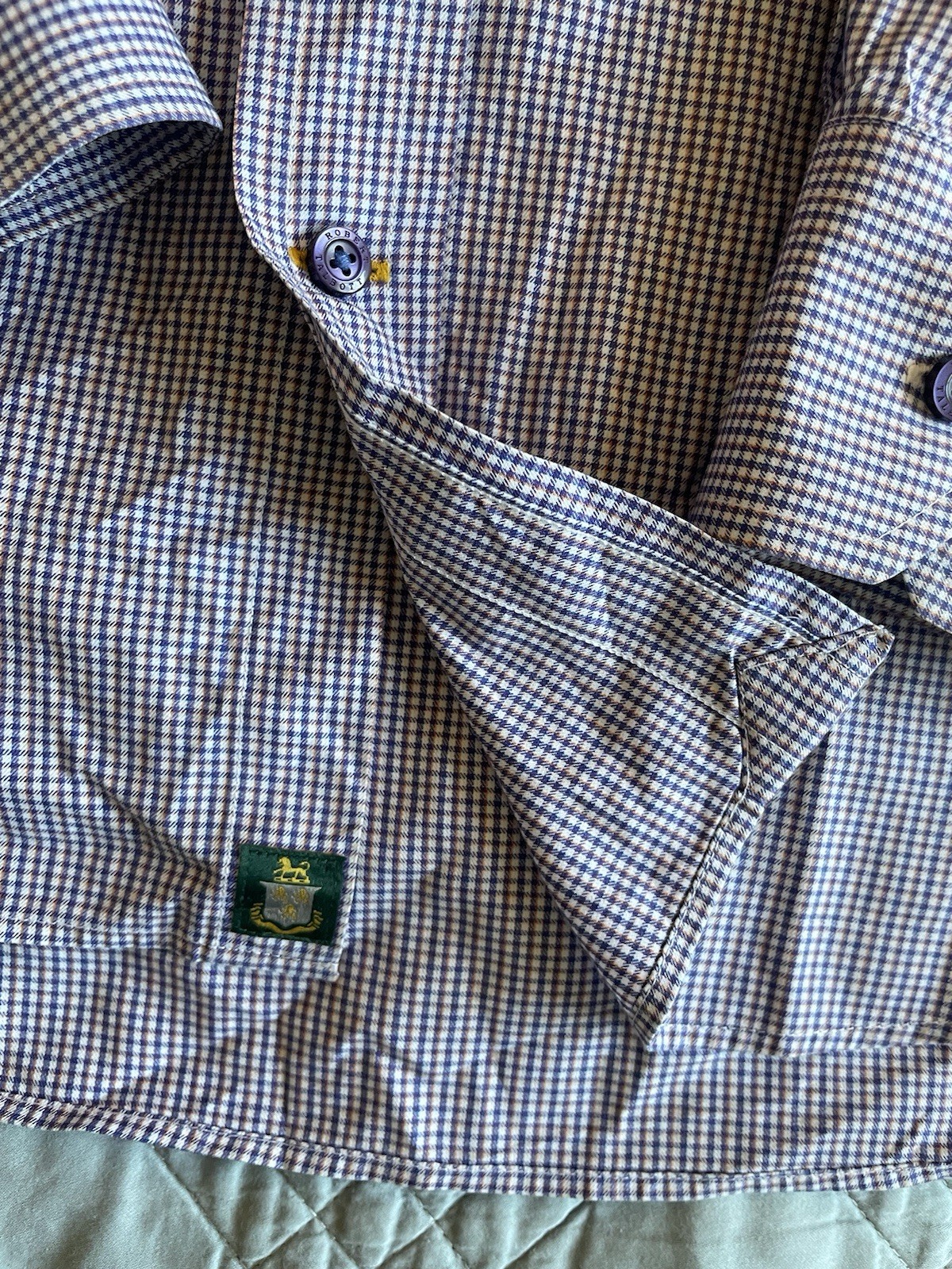 ROBERT TALBOTT Mini Check Print Button Down Shirt… - image 3