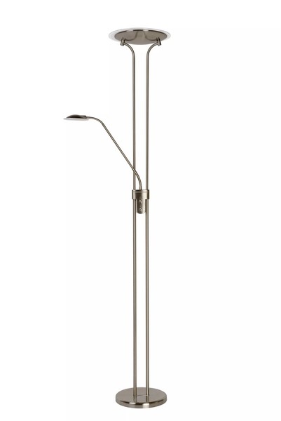 Led Deckenfluter Wohnzimmer Chrom 180 Cm 3000 K 20 W Stehleuchte Warmweiß-image