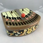 Vintage Marx Musical Toy Tin Litho Piano Organ Xylophone 1940s - Works!