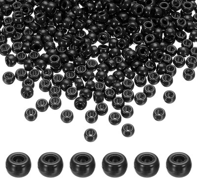 1000 Stck. Schwarz Pony Perlen 6X9Mm Acryl Großpackung Kunststoff Fass Perlen für Halskette Schlüssel