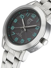 Orologio Ett Funk-Solar-Uhr Ecotechtime 5 BAR Buona Lettura Acciaio Inox