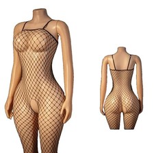 Crotchless Fishnet Bodystocking Sexy Lingerie Women Mesh Teddy USA MN Stock