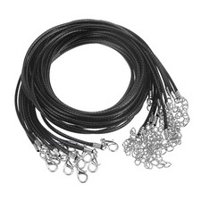 10pcs Waxed Necklace Cord Bulk, 23" and 2mm Dia Necklace String Rope, Black