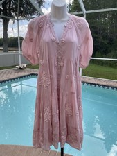 Kyla Seo Elsa Dress Caite Karyn Embroidered Small Lined Pocket Pink Twirly NWT