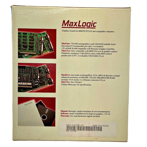 Vintage 1988 Maxlogic Maxfont Graphics Board for PC/XT/AT Computer New Old Stock - Picture 2 of 6