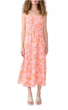 Social Standard by Sanctuary Ladies Smocked Back Dress Medium Melon Floral