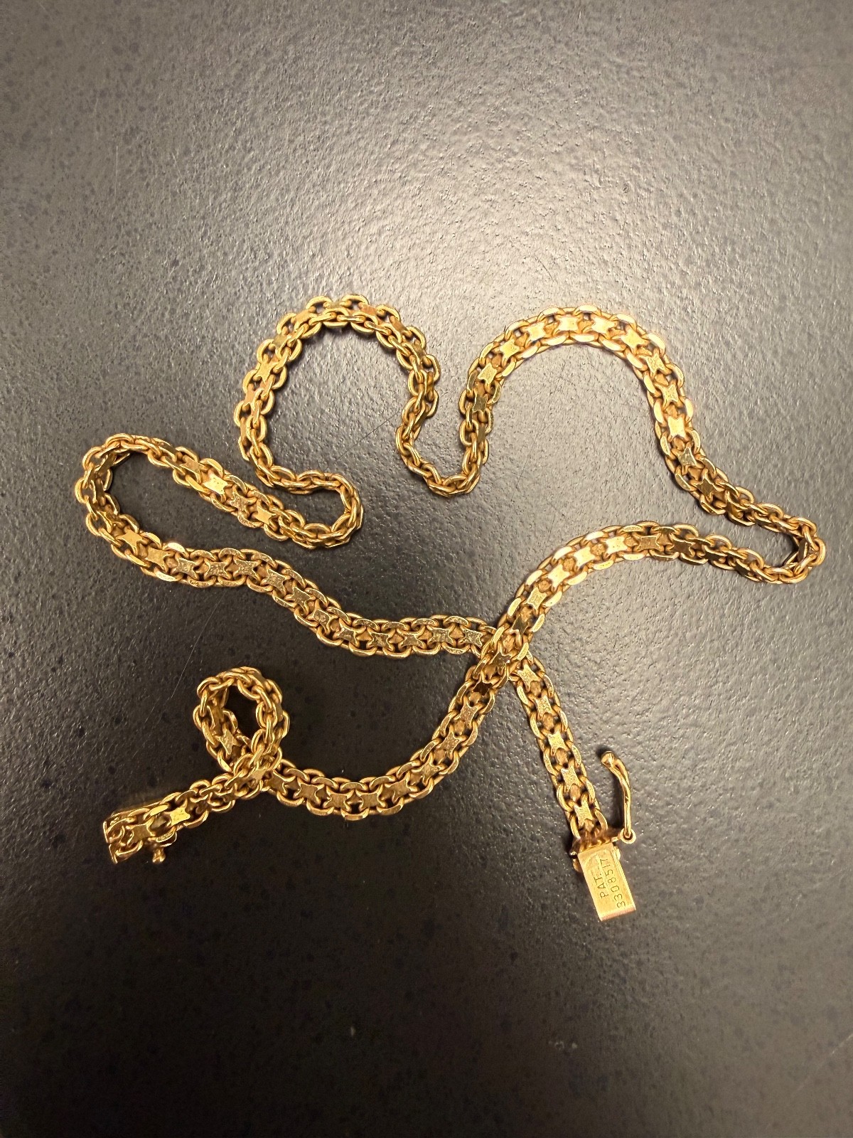 14k solid gold byzantine chain - image 1