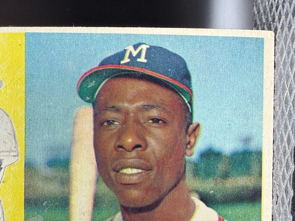 Винтажная бейсбольная карточка 1960 Topps No300 Hank Aaron HOF - Изображение 4 из 4