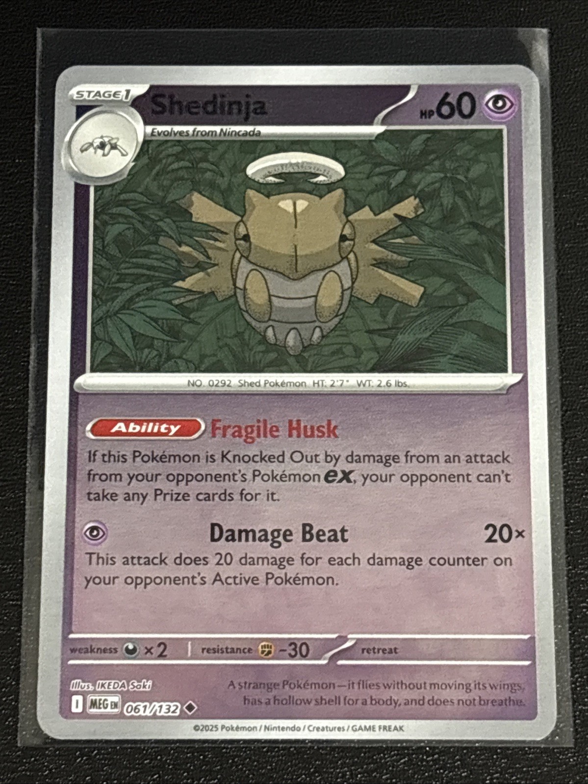 Pokémon TCG Mega Evolution Shedinja Reverse Holofoil 061/132 NM