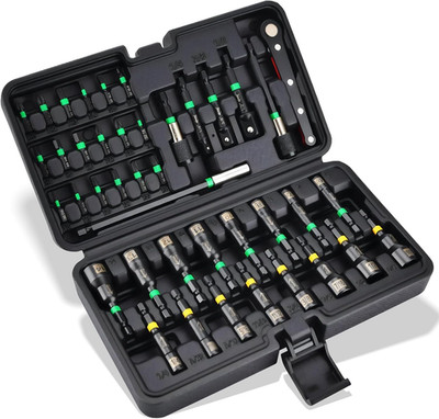 AEROFORCE 41 PCS Magnetic Nut Driver Set, Impact Drill Driver Bit 1/4'' Hex Shank