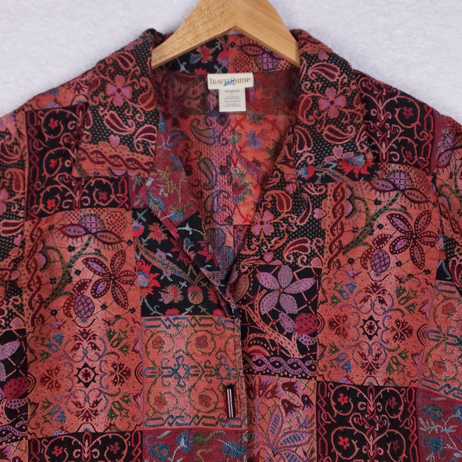 TravelSmith Patchwork Tapestry Blazer Jacket Wome… - image 2