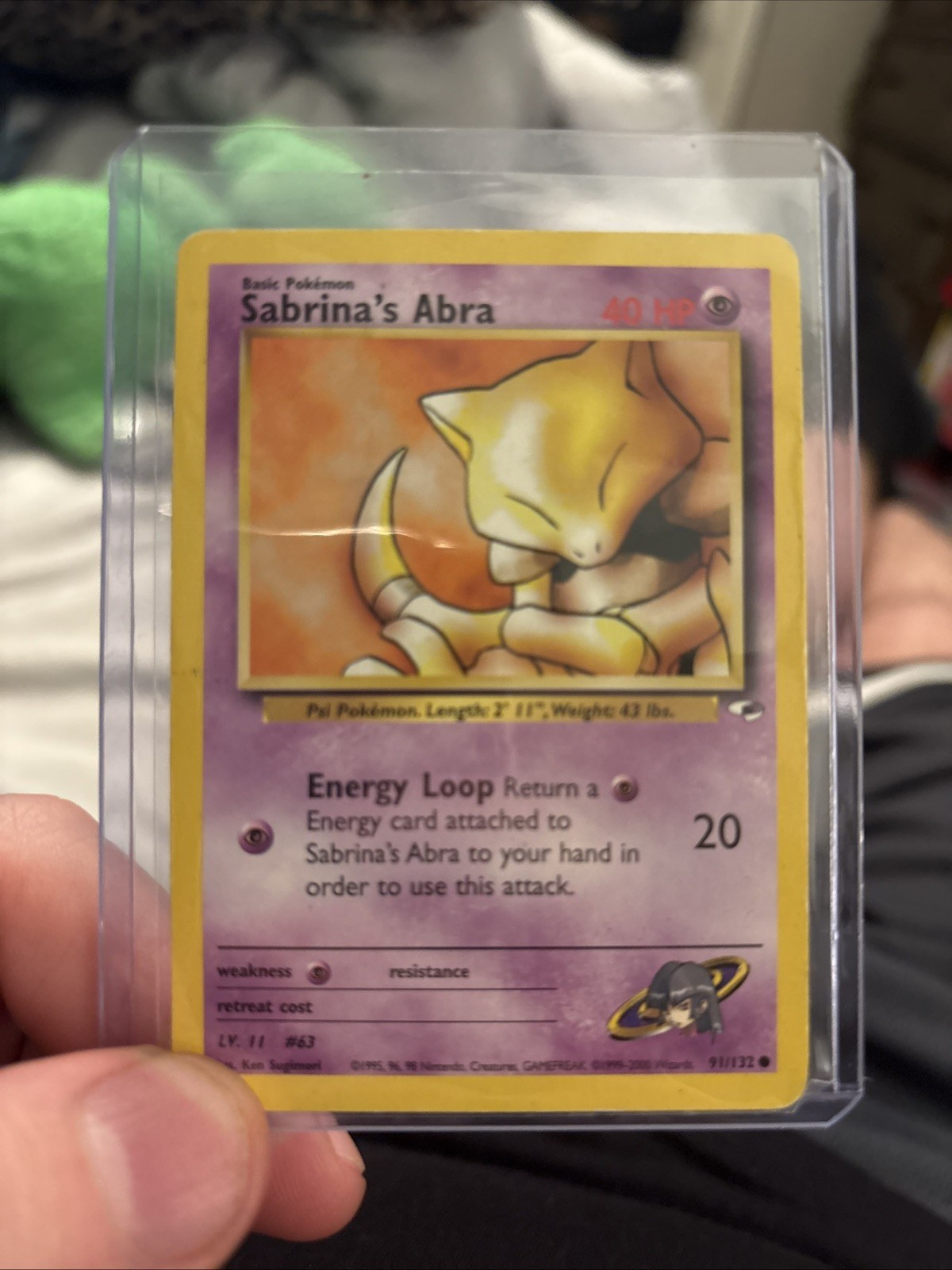 Pokemon TCG Sabrina's Abra 91/132 Gym Heroes Common NM