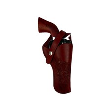 Gun Holster Sale 61- 4 to 5" Barrel- Right Hand Burgundy Tooled Genuine Leather