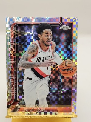 2025-26 Anfernee Simons Topps Chrome X-Fractor Refractor Portland Trailblazers 