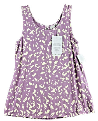 Ichi Size XS Viscose Lavender Mist Purple Cream  Blouse Sleeveless Baby Doll NWT