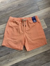 Brand New Men  s Fair Harbor Geometric Pattern Swim Trunk Shorts; Size XL
