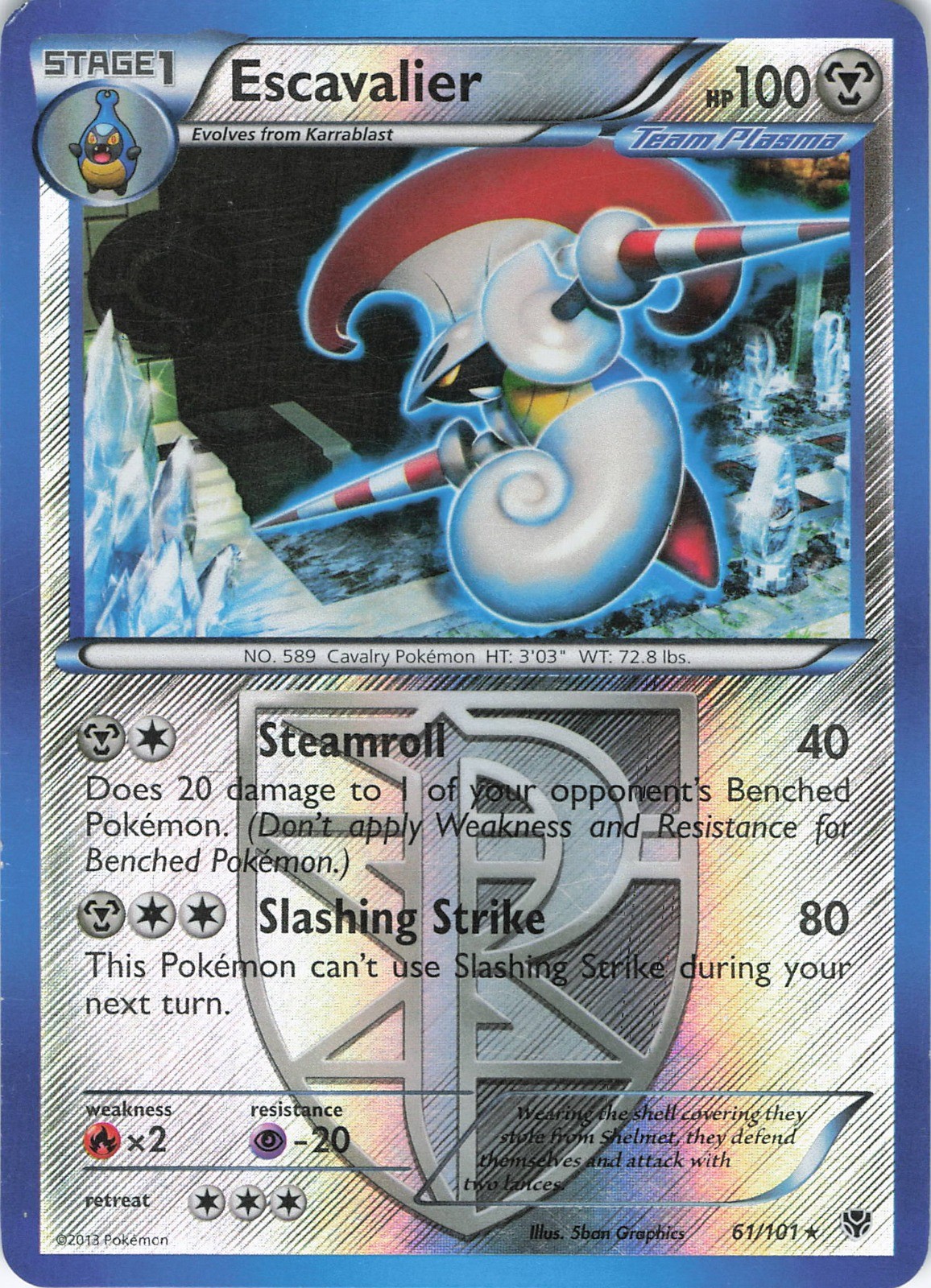 Escavalier (Team Plasma) - Plasma Blast (PLB) 61/101 / Rare Reverse Holo