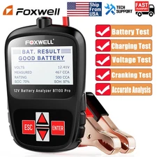 Foxwell BT100Pro 12V Battery Tester Voltage Cranking Charging Test Analysis Tool