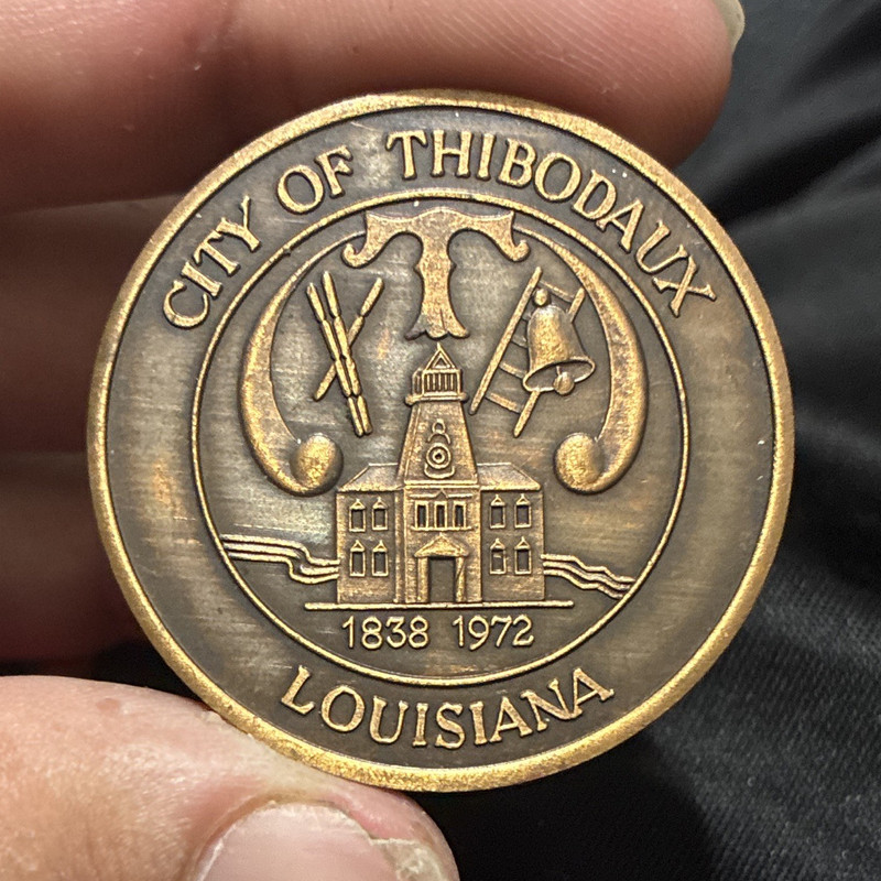 Thibodaux Volunteer Fire Dept Protector Coin Medal Token 1974 Firefighting
