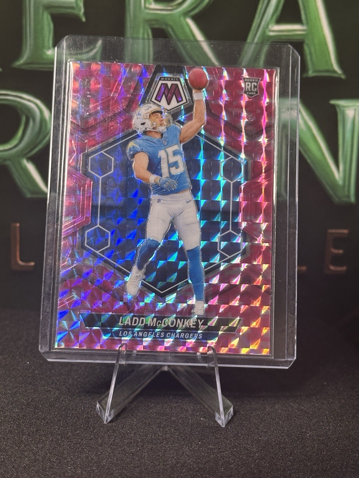 2024 Panini Mosaic - Rookies Ladd McConkey #334 Camo Pink Mosaic Prizm (RC)