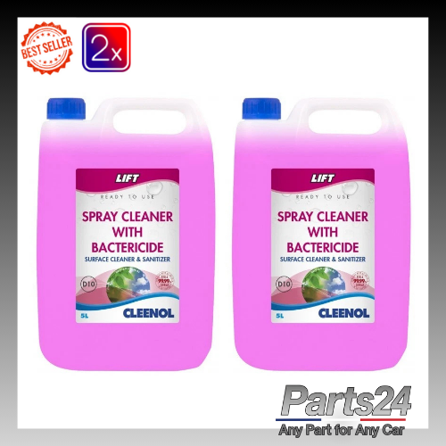 2x Lift Spray Cleaner With Bactericide Sanitizer 5 Litres - Cleenol 053212X5 New