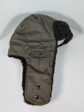 The North Face Brown Trapper Hat Ear Flaps Faux Fur W/ Authentic, S/M Size