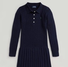 Girls Ralph Lauren Cable Knit Sweater Dress