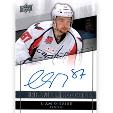 2014-15 UPPER DECK PREMIER ROOKIE AUTOGRAPH /299 #77 LIAM OBRIEN RC NM/MINT