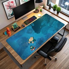 Snorlax Relaxing Mouse Pad Floating Pokemon Scene with Gyarados Shadow Desk Mat