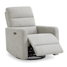 CHITA Comfy Power Recliner Chair, Compact Nursery Swivel Glider w/Power Headrest