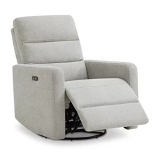 CHITA Comfy Power Recliner Chair, Compact Nursery Swivel Glider w/Power Headrest