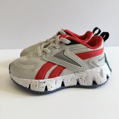 Reebok Zig Dynamica 5 Toddler Shoes Gray Red Blue Size 6C Athletic Sneakers