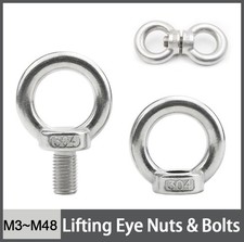 304 Stainless Steel Lifting Eye Nuts & Bolt Screw Male/Female Thread Ring Shaped