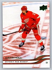 2025-26 UD Series 2 Holiday Green Foil Justin Holl Detroit Red Wings #310