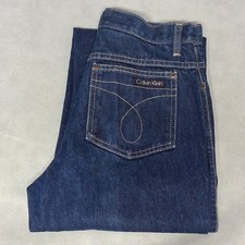 90's Calvin Klein Blue Jeans 29x30 Boyfriend Dark Distressed Denim Made in USA