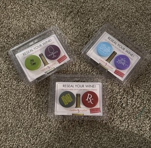 Lot of 3 Packs(6 Total) Capabunga Reusable Reseal your Wine Bottle Cap & Sealer