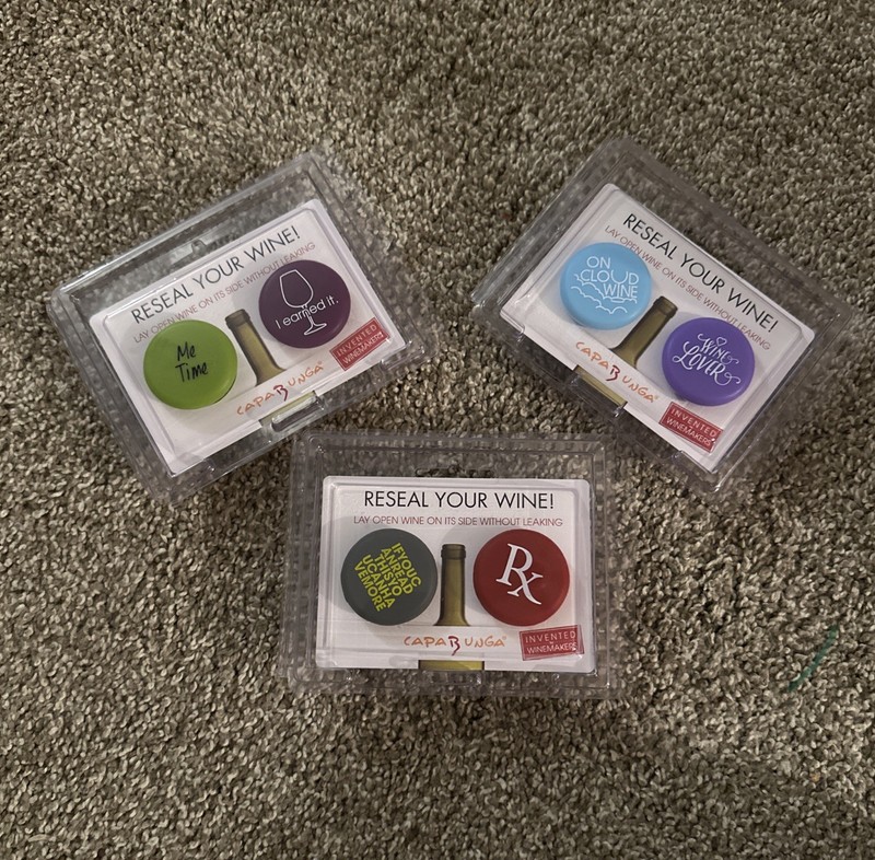 Lot of 3 Packs(6 Total) Capabunga Reusable Reseal your Wine Bottle Cap & Sealer