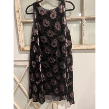 Loft size large Iced Floral Velvet Swing Dress