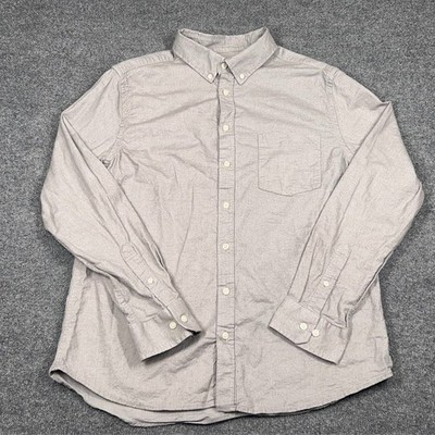 Goodfellow & Co Mens XL Gray The Every Wear Oxford Button Up Slim Fit Preppy