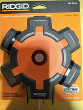 RIDGID 5-Outlet Outdoor Rated Contractor Grade Power Hub 125V 15A