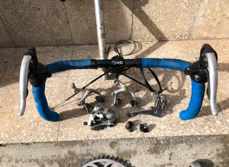 Gruppo Campagnolo Vintage Bici da Corsa + Piega Manubrio Deda Elementi foto 3