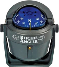 Navigation RA-91 Angler Compass - Bracket Mount, Gray with Blue Dial, 2-3/4"