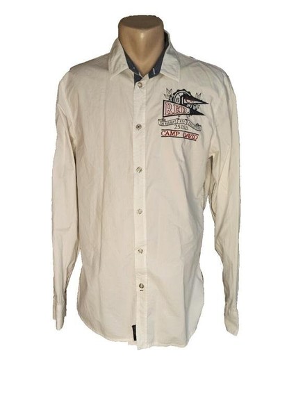 Men Camp David Shirt White Cotton 40 /L / 48 #XOB