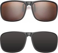 2 Stück Sonnenbrillen Clip Aufsatz UV400 Blendfrei für Fahren Angeln
