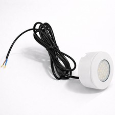 LED Under Cabinet Round Light White Brushed Steel 2W 240V 3 CCT Puck Lighting